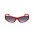 Smoke Gradient Lens Polished Red Black Web Frame Sunglasses RCXJR02B A-F