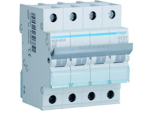 Interruptor Automático mu 4P 20A C 6Ka
