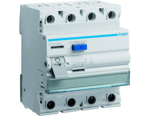 Interruptor diferencial Terciario a 4P 40A 300Ma - Hager