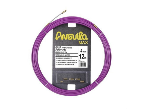 Pasacables Anguila max 4mm acero / nylon 12M lila - Anguila