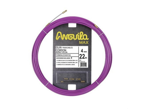 Pasacables Anguila max 4mm acero / nylon 22M lila - Anguila