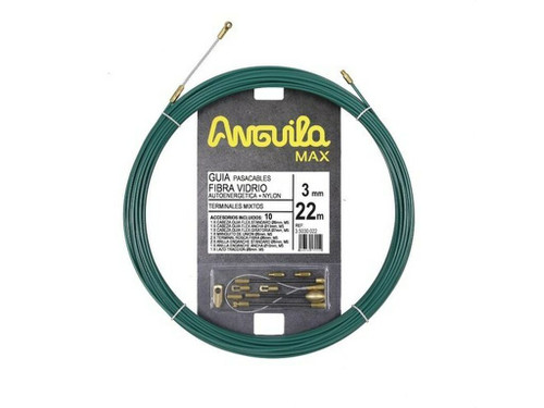 Pasacables Anguila max 3mm fibra de Vidrio / Nylon 22M verde