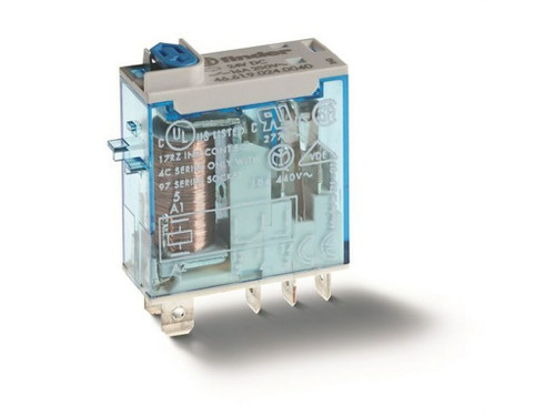 Rele mini 46.61 Fastón 16A 24Vdc Led+Pulsador 1 contacto