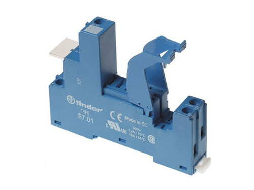 Zócalo tornillo para relé 46.52 Brida retenciàn azul - Finder