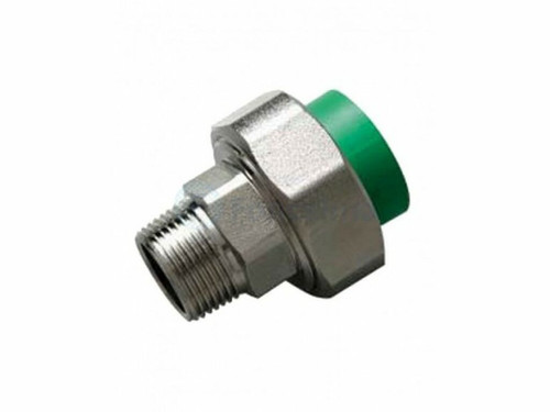 Enlace 3 piezas rosca macho 25 3/4 PPR verde