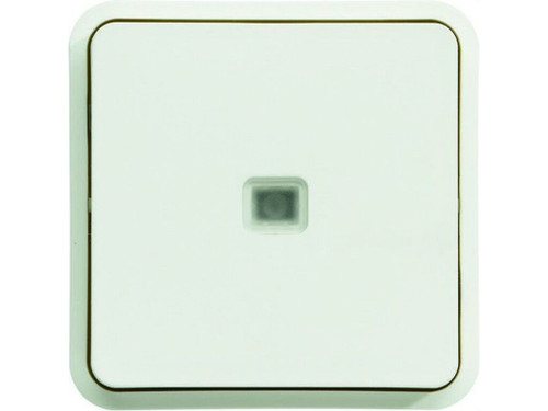 Pulsador componible NA Luminoso 10A 250V cubiko IP55 blanco polar - Hager