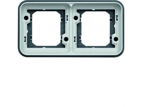 Marco empotrar 2 elementos horizontal cubiko IP55 gris - Hager