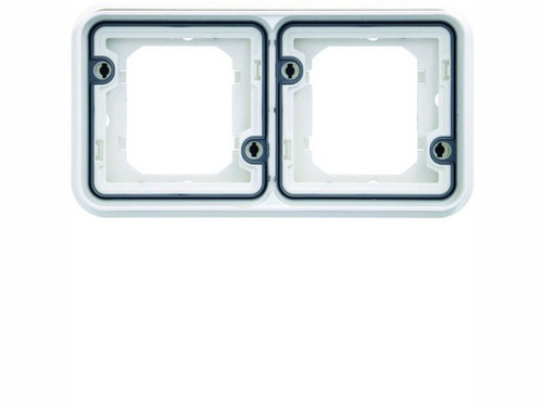 Marco empotrar 2 elementos horizontal cubiko IP55 blanco polar - Hager