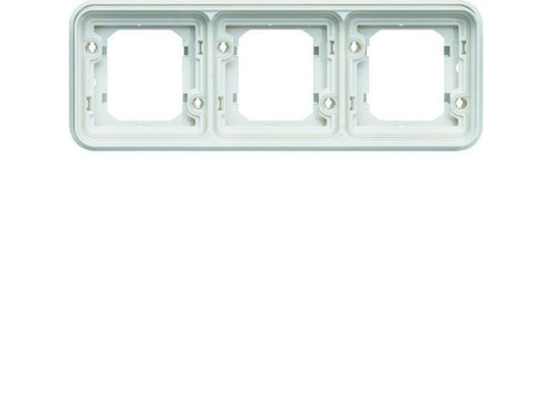 Marco empotrar 3 elementos horizontal cubiko IP55 blanco polar - Hager