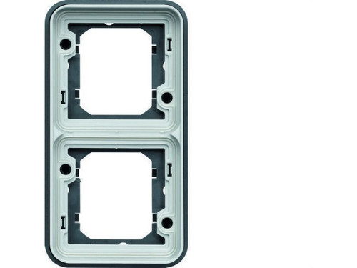 Marco empotrar 2 elementos vertical cubiko IP55 gris - Hager