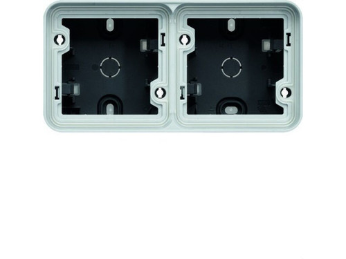 Caja superficie 2 elementos horizontal cubiko IP55 gris - Hager