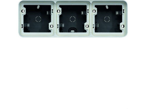 Caja superficie 3 elementos horizontal cubiko IP55 gris - Hager