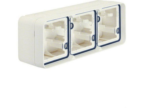 Caja superficie 3 elementos horizontal cubiko IP55 blanco polar - Hager