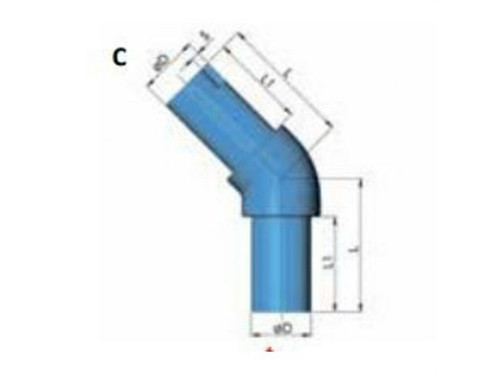 Codo 45 125 Niron PPR electrosoldable