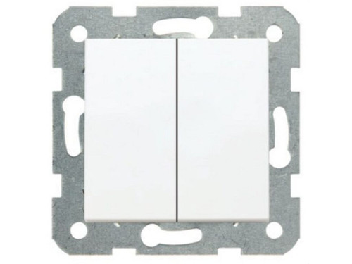 Conmutador doble KARRE PLUS 10A 250V con tecla blanca incluida - Panasonic Viko