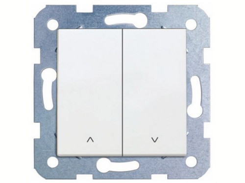 Pulsador doble de persiana KARRE PLUS 10A 250V con tecla blanca partida incluida - Panasonic Viko