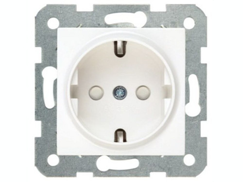 Toma de corriente KARRE PLUS 2P+T 16A 250V protección infantil bornas conexión tornillo cazoleta blanca incluida - Panasonic Viko