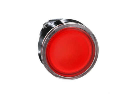Cabeza pulsador Luminoso 22 Rasante roja embellecedor metálico