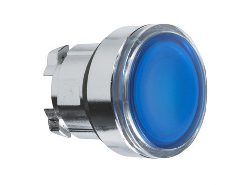 Cabeza pulsador Luminoso 22 Rasante azul embellecedor metálico - Schneider Electric