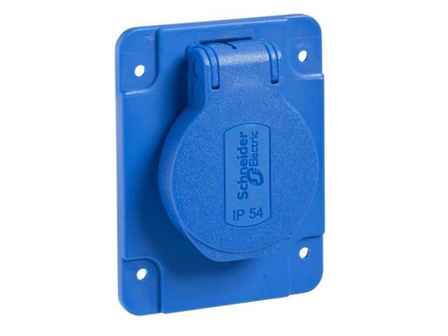 Base 10/16A 2P+Tt apriete Posterior 65x85 azul - Schneider Electric