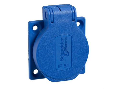 Base 10/16A 2P+Tt apriete Posterior 50X50 azul - Schneider Electric