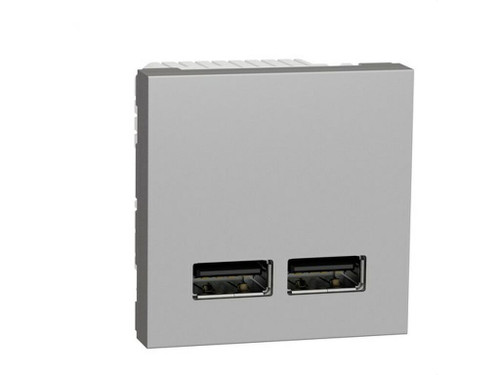 Cargador doble Usb 2.1A 2 módulos aluminio Studio