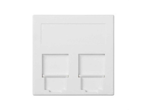 Placa voz y datos plana 1 elemento 2 RJ45 Simon 500 Cima blanco - Simon