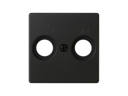 Placa tomas inductivas R-TV+SAT Simon 82 Concept negro mate - Simon