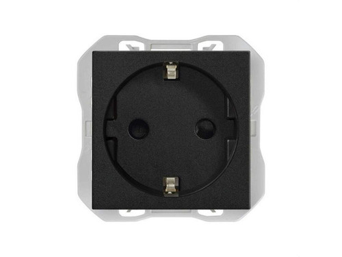 Base enchufe schuko 16A 250V rápido Simon 270 negro mate - Simon