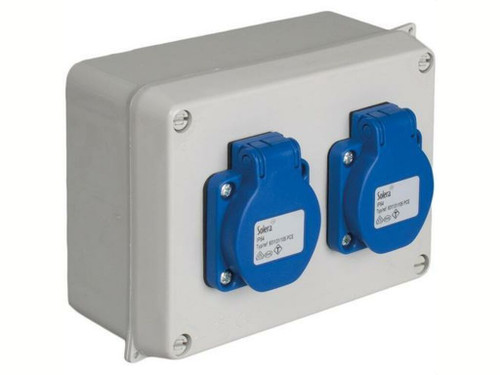 Montaje especial 816+2 toma Schuko 2P+Tt 16A 816-5
