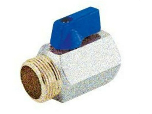Válvula esfera mini 3/8 MH cromo pulida azul