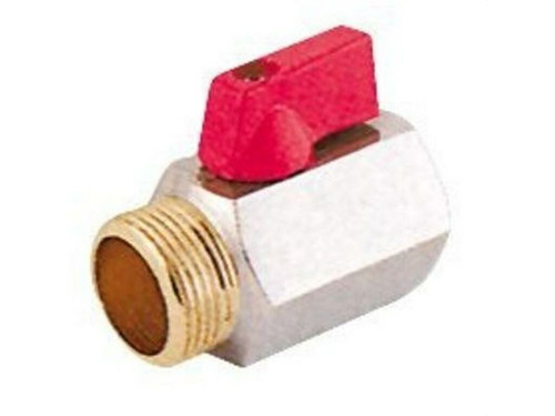 Válvula esfera mini 1/2 MH cromo pulida rojo