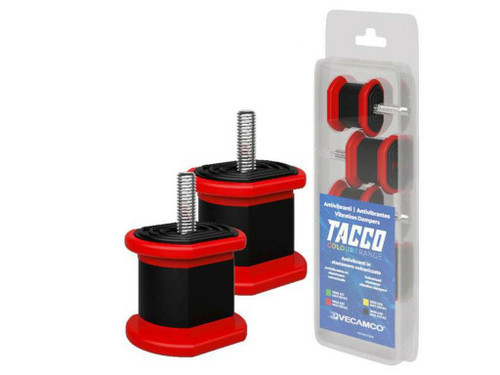 Kit amortiguadores mixto para suelo y/o soporte antivibración (4 uds) TACCO Rojo 350 KG - Vecamco