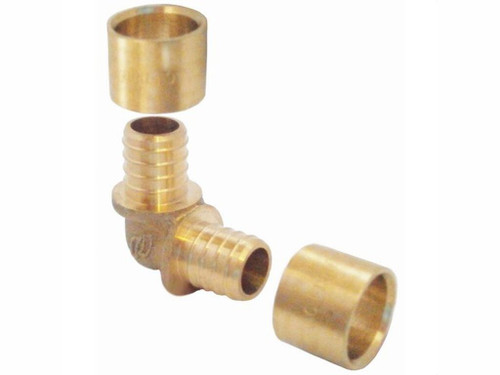 Codo 90º latón PEX Casquillo corredizo - Ac-Fix