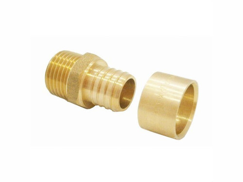 Enlace rosca M latón Sist. casquillo corredizo para tubos PEX - AC-FIX