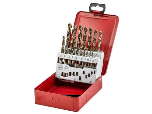 Estuche brocas para metal HSS-G con aleación de cobalto (5% Co) DIN338 1-10 mm 19pcs - Fischer