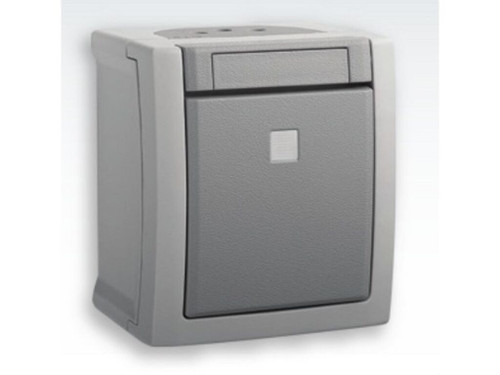 Pulsador Luminoso 10A 250V IP54 gris pacific - Nofer - Panasonic Viko