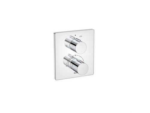 Mezclador termostático empotrable para baño-ducha cromo - Roca