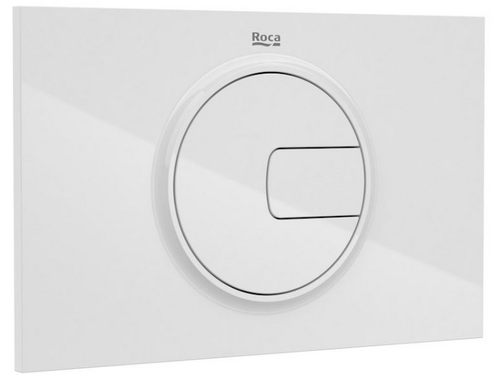 Placa con dos pulsadores para cisterna de doble descarga de color blanco PL4 Dual One - Roca