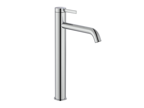 Mezclador caño alto para lavabo Ona cuerpo liso con aireador y válvula click clack cromado - Roca