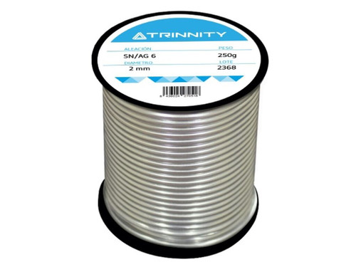 rollo estaño Sn/Ag 6% 250Gr. Aenor (Azul) - Trinnity