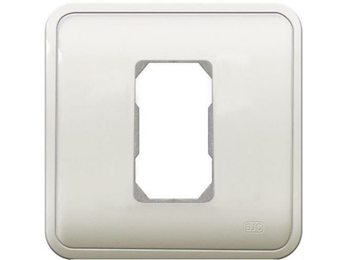 Placa 1 módulo estrecho blanco rehabitat