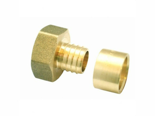 Racor fijo H 16-3/8" de latón para tubos PEX