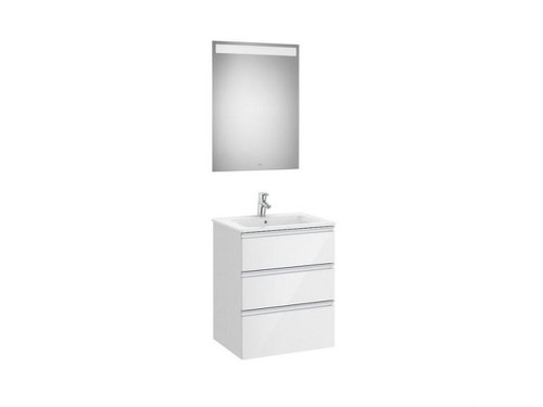 Pack THE GAP 600x460 blanco con UNIK THE GAP de tres cajones y espejo Eidos - Roca