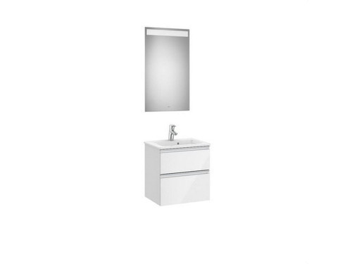 Pack THE GAP Compact 500x380 blanco con UNIK THE GAP de dos cajones y espejo Eidos - Roca