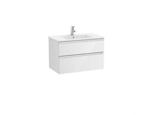 Mueble UNIK THE GAP 800x460 lavabo blanco dos cajones blanco - Roca