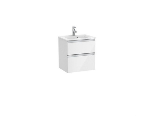 Mueble UNIK THE GAP Compact 500x380 blanco de dos cajones y lavabo en color blanco - Roca