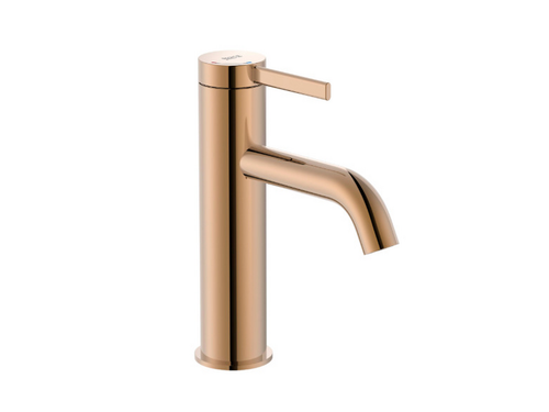 Mezclador para Lavabo Ona Cuerpo Liso con Aireador Y Válvula Click Clack Everlux Oro Rosado - Roca