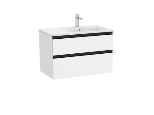 Conjunto Mueble The Gap 800X460 2 Cajones + Lavabo Derecha blanco mate - Roca