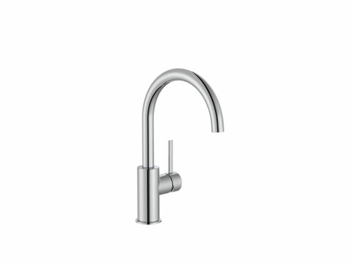 Mezclador para Lavabo Ona con Maneta Lateral Cuerpo Liso con Válvula Click-Clack Cromado - Roca